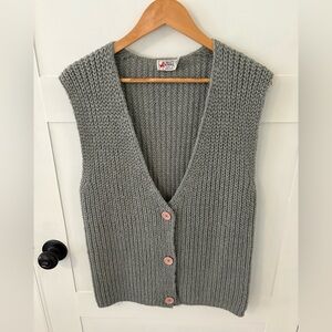 Crazy Horse Vintage Angora Blend Chunky Knit Sweater Vest. Possible Medium.